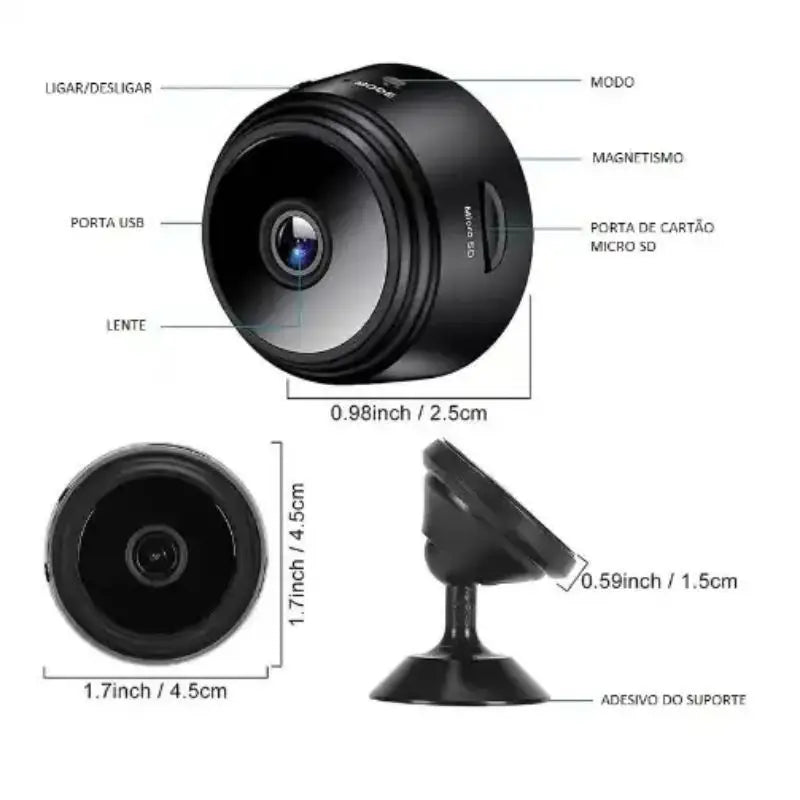 Mini Camera WI-FI HD com visão noturna