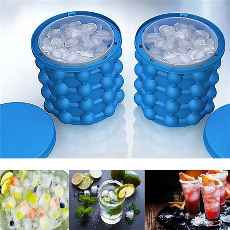 Portable Silicone Ice Cube Maker, Wine Cooler, Beer Cabinet, Space Saving, Kitchen Tools, Drinking Whiskey Freeze